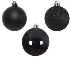 Decoris Kerstballen polystyreen shiny, matt, glitter mix - afbeelding 3