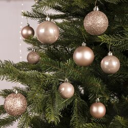 Decoris Kerstballen polystyreen shiny, matt, glitter mix - afbeelding 5