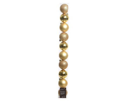 Decoris Kerstballen polystyreen shiny, matt, glitter mix - afbeelding 1
