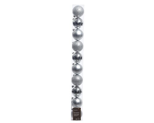 Decoris Kerstballen polystyreen shiny, matt, glitter mix - afbeelding 1