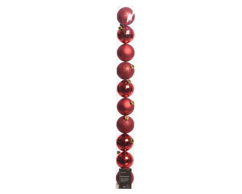 Decoris Kerstballen polystyreen shiny, matt, glitter mix - afbeelding 1