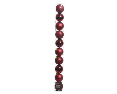 Decoris Kerstballen polystyreen shiny, matt, glitter mix - afbeelding 1