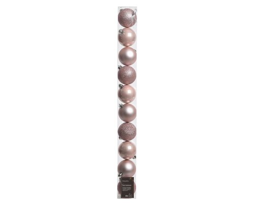 Decoris Kerstballen polystyreen shiny, matt, glitter mix - afbeelding 1