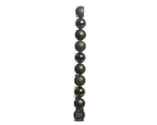 Decoris Kerstballen polystyreen shiny, matt, glitter mix - afbeelding 1