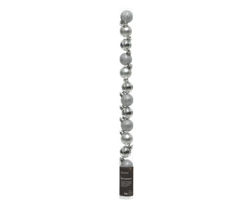 Decoris Kerstballen polystyreen shiny, matt, glitter mix - afbeelding 1