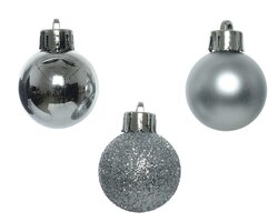 Decoris Kerstballen polystyreen shiny, matt, glitter mix - afbeelding 3