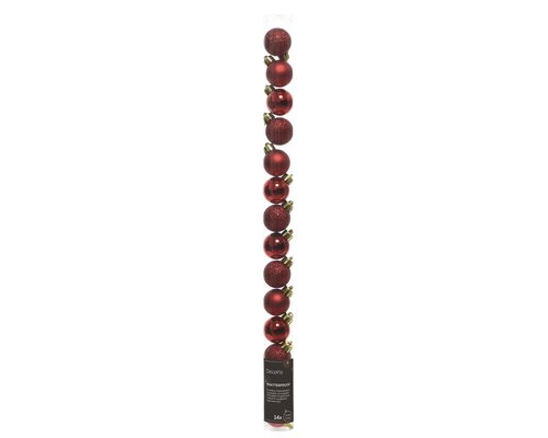 Decoris Kerstballen polystyreen shiny, matt, glitter mix - afbeelding 1