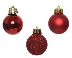 Decoris Kerstballen polystyreen shiny, matt, glitter mix - afbeelding 3