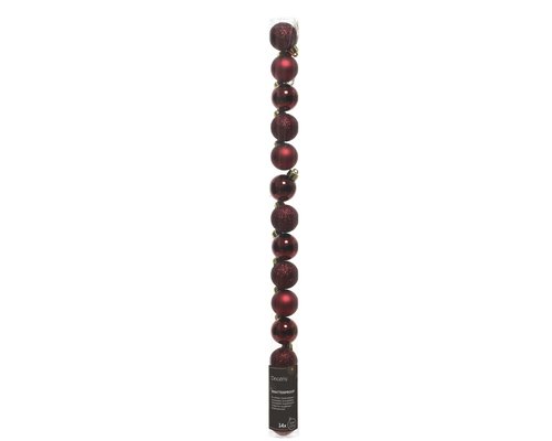 Decoris Kerstballen polystyreen shiny, matt, glitter mix - afbeelding 1