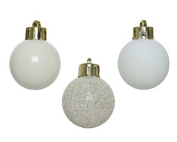 Decoris Kerstballen polystyreen shiny, matt, glitter mix - afbeelding 2
