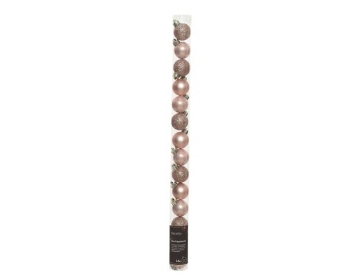 Decoris Kerstballen polystyreen shiny, matt, glitter mix - afbeelding 1
