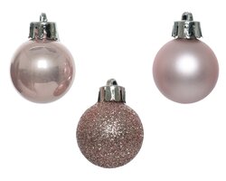Decoris Kerstballen polystyreen shiny, matt, glitter mix - afbeelding 3
