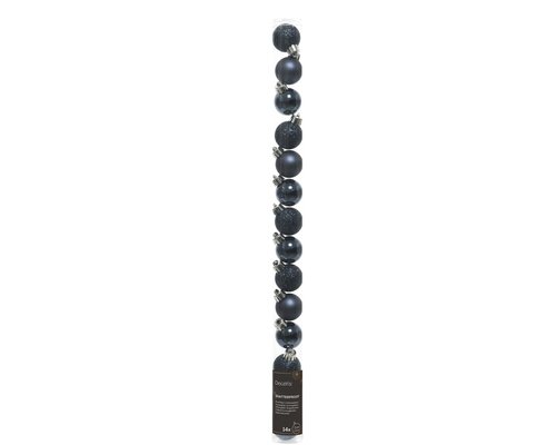 Decoris Kerstballen polystyreen shiny, matt, glitter mix - afbeelding 1