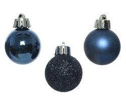 Decoris Kerstballen polystyreen shiny, matt, glitter mix - afbeelding 3