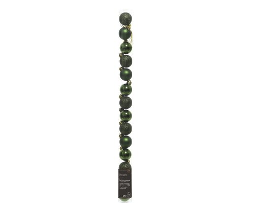 Decoris Kerstballen polystyreen shiny, matt, glitter mix - afbeelding 1