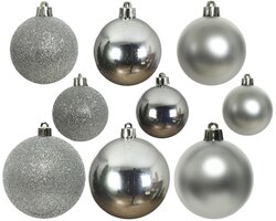 Decoris Kerstballen polystyreen shiny,matt,glitter mix - afbeelding 2