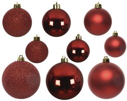 Decoris Kerstballen polystyreen shiny, matt, glitter mix - afbeelding 2