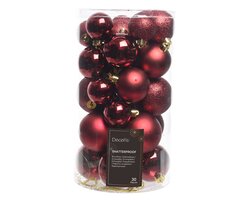 Decoris Kerstballen polystyreen shiny, matt, glitter mix - afbeelding 1
