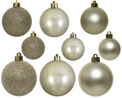 Decoris Kerstballen polystyreen shiny, matt, glitter mix - afbeelding 2