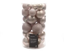 Decoris Kerstballen polystyreen shiny, matt, glitter mix - afbeelding 1