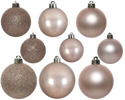 Decoris Kerstballen polystyreen shiny, matt, glitter mix - afbeelding 2