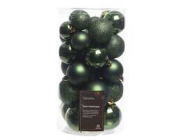 Decoris Kerstballen polystyreen shiny, matt, glitter mix - afbeelding 1