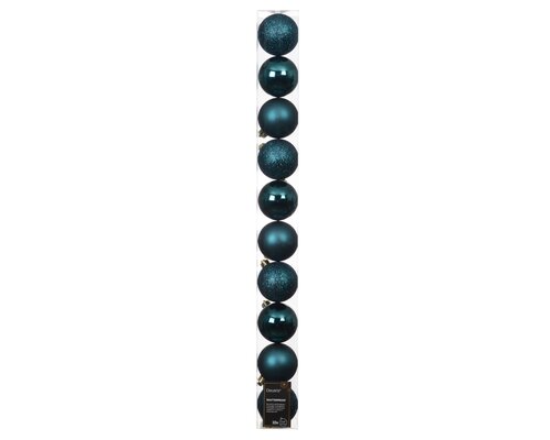 Decoris Kerstballen polystyreen shiny - matt - glitter mix - afbeelding 1