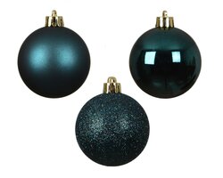 Decoris Kerstballen polystyreen shiny - matt - glitter mix - afbeelding 3