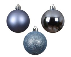 Decoris Kerstballen polystyreen shiny - matt - glitter mix - afbeelding 3