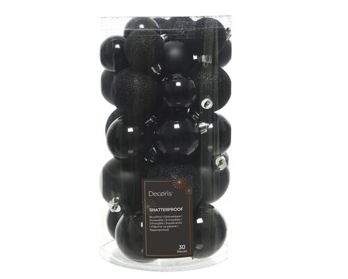 Decoris Kerstballen polystyreen shiny, matt, glitter mix - afbeelding 1