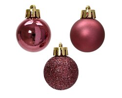 Decoris Kerstballen polystyreen shiny - matt - glitter mix - afbeelding 2