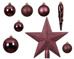 Decoris Kerstballen polystyreen shiny - matt - glitter mix - afbeelding 2