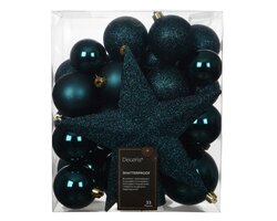Decoris Kerstballen polystyreen shiny - matt - glitter mix - afbeelding 1