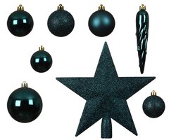 Decoris Kerstballen polystyreen shiny - matt - glitter mix - afbeelding 2
