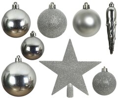 Decoris Kerstballen polystyreen shiny, matt, glitter mix - afbeelding 2