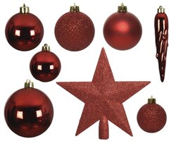 Decoris Kerstballen polystyreen shiny, matt, glitter mix - afbeelding 2