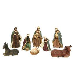 Decoris Kerstgroep polyresin maria, joseph, jesus, 3 king, cow, donkey - afbeelding 2