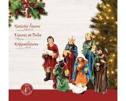 Decoris Kerstgroep polyresin maria, joseph, jesus, 3 king,shepherd painting 7 figures - afbeelding 2