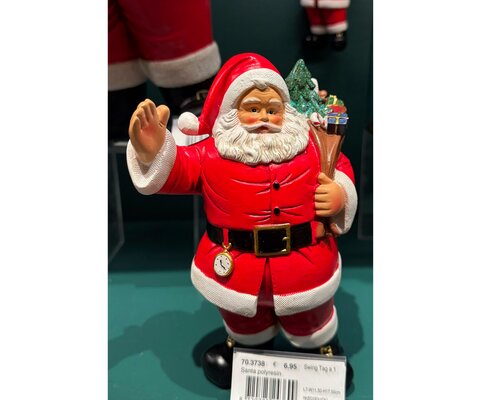 Decoris Kerstman polyresin standing giftbag