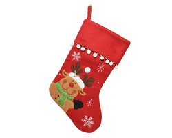 Decoris Kerstsok polyester pompoms 3ass L.40cm x W.25cm x H.1cm - afbeelding 3