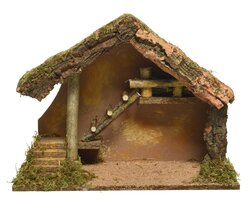 Decoris nativity house green/colour(s)