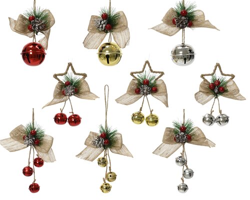 Decoris Klok ijzer plastic pinecone 9ass
