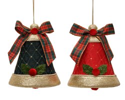 Decoris Klok polyester fluweel polyester bow 2col ass