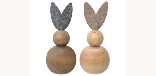 DECORIS Konijn vuren d8.50h19cm ntrl a2