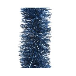 Decoris Lametta guirlande pet shiny nachtblauw dia10cm x H.270cm