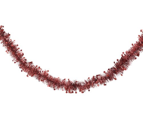 Decoris Lametta guirlande pet ossenbloed dia9cm x H.270cm