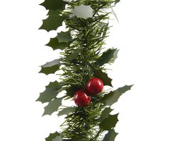Decoris tinsel garl leaves a berries green/colour(s)
