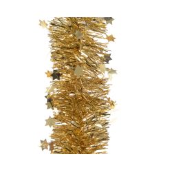 Decoris lametta guirlande ster glanzend D10cm licht goud