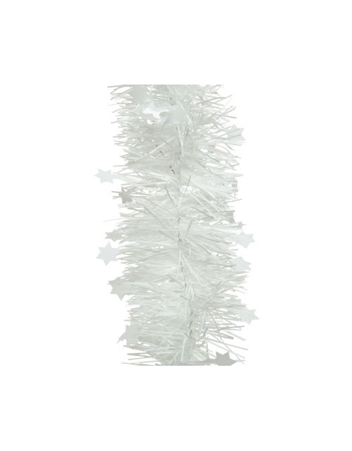 Decoris Lametta guirlande pet shiny stars winterwit dia9cm x H.270cm