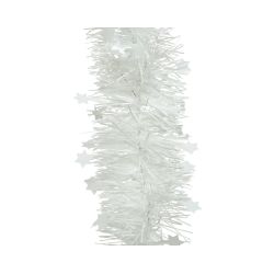Decoris Lametta guirlande pet shiny stars winterwit dia9cm x H.270cm